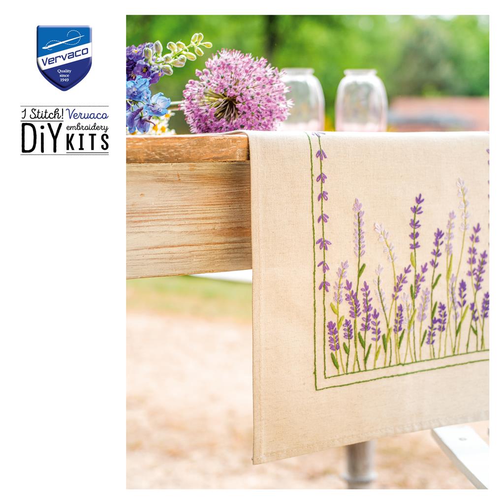 Vervaco | Loper kit Lavendel | ca. 35 x 95 cm