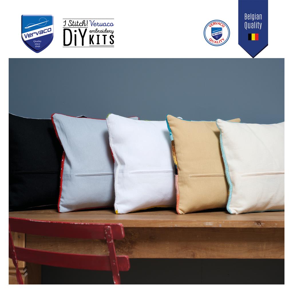 Vervaco | Kussenrug met rits - grijs set van 2 | ca. 45 x 45 cm