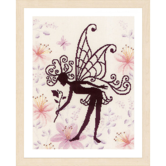 LanArte | Borduurpakket Bloemenfee silhouette | 29 x 23 cm