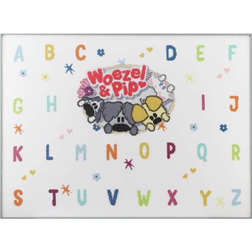 Pako Woezel & Pip ABC Borduurpakket (Telpatroon Aïda, 66x49 cm)