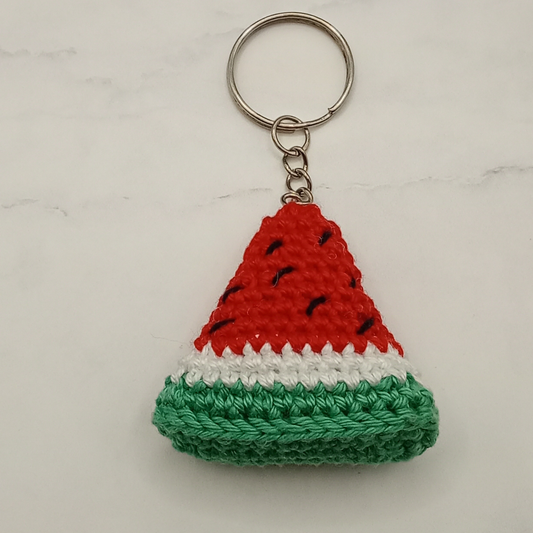 Handgemaakt | Sleutelhanger Gehaakt stuk Watermeloen