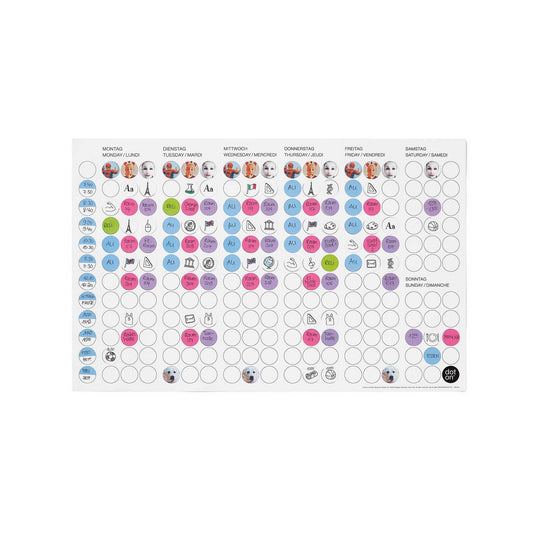 Dot on® | Weekplanner met dot stickers - 45.50x29 cm