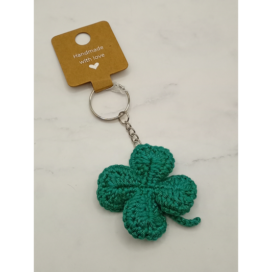Handgemaakt | Sleutelhanger Gehaakt Klavertje Vier