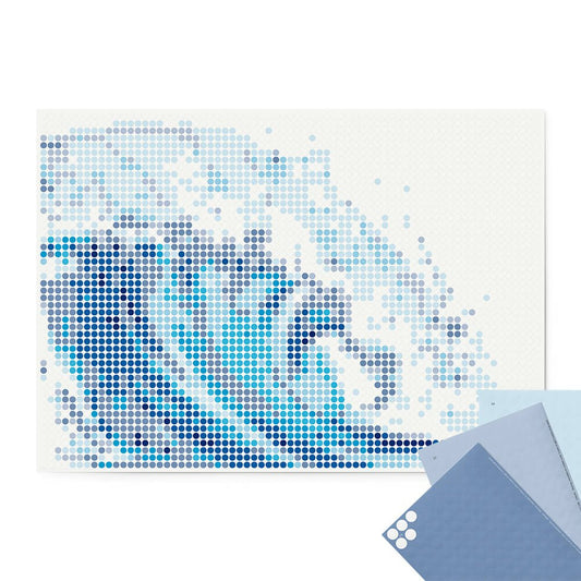 Dot on® | Pixelart set met dot stickers - Golven 50x70 cm