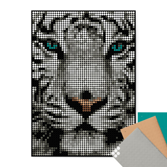 Dot on® | Pixelart set met dot stickers - Tijger 50x70 cm