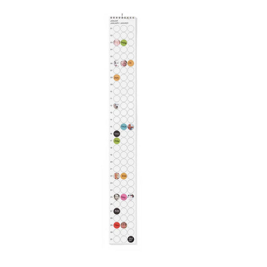 Dot on® | Verjaardagskalender met dot stickers - 8x70 cm