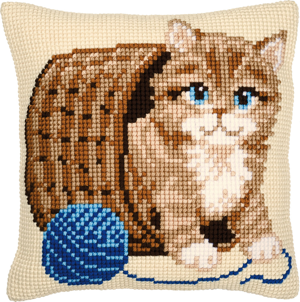 Vervaco | Kruissteekkussen kit Poes