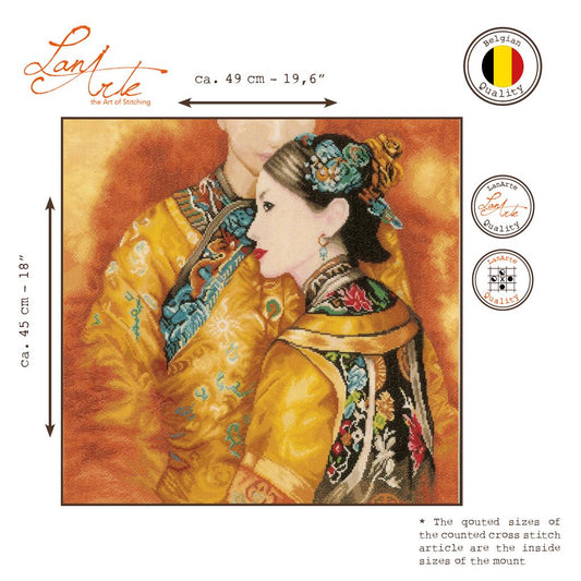 LanArte | Borduurpakket Oosters koppel | 49 x 45 cm