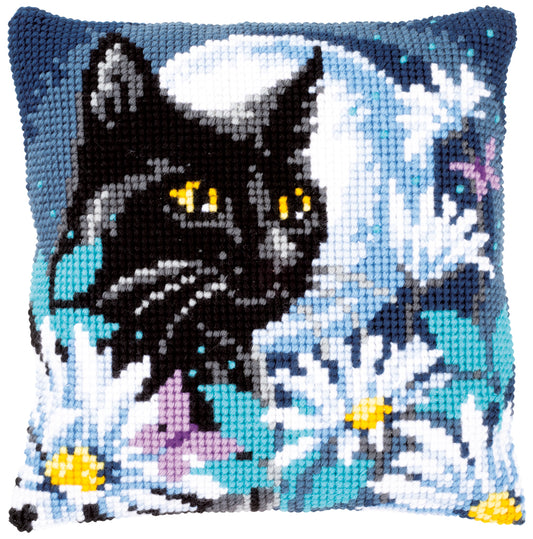 Vervaco | Kruissteekkussen kit Poes in de nacht