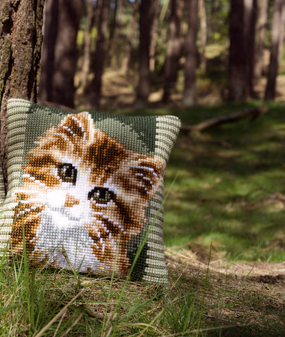 Vervaco | Kruissteekkussen kit Bruine poes