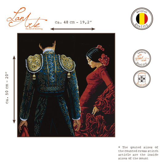 LanArte | Borduurpakket Dansen en passie | 48 x 50 cm