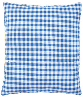 Vervaco | Kussenrug met rits - blauwe ruit | ca. 45 x 62 cm