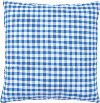 Vervaco | Kussenrug met rits - blauwe ruit | ca. 45 x 45 cm