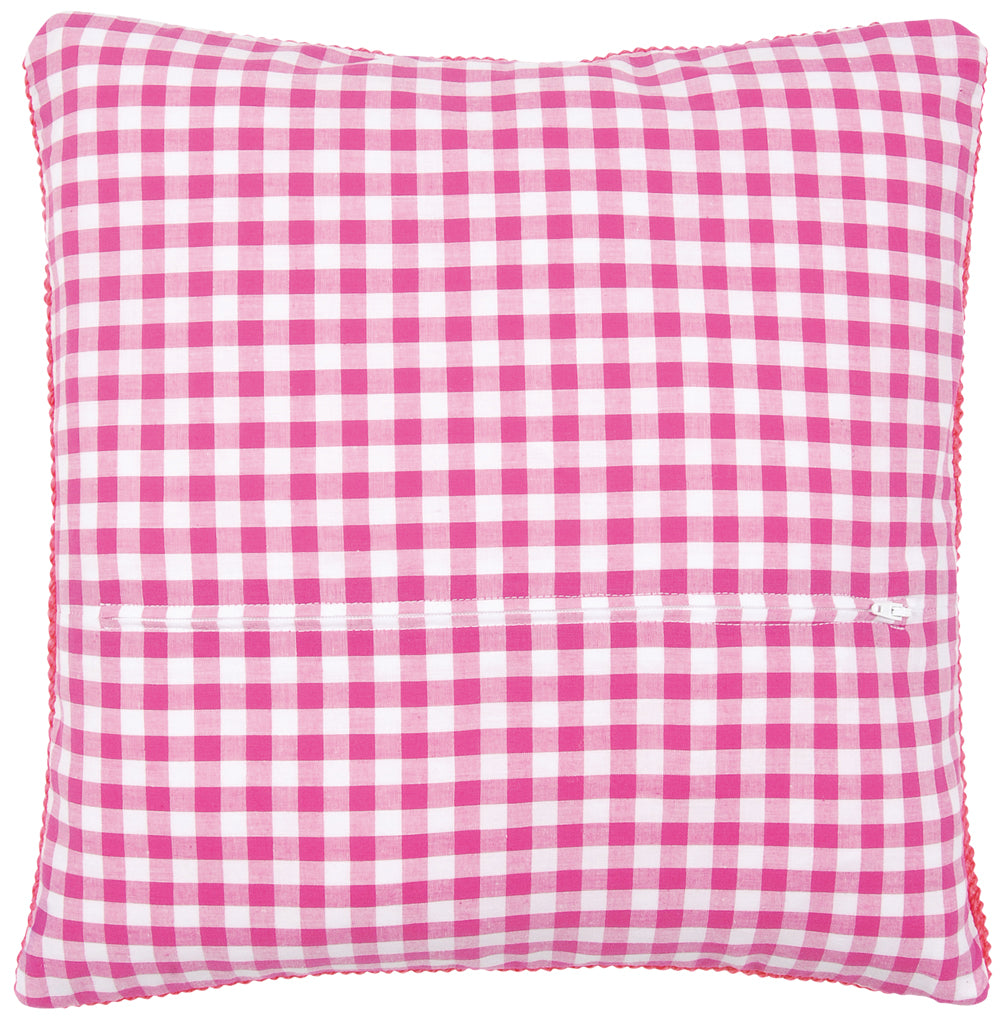 Vervaco | Kussenrug met rits - roze ruit | ca. 30 x 30 cm