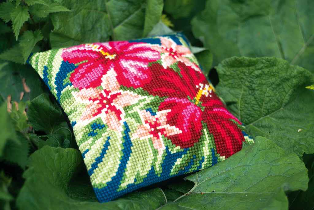 Vervaco | Kruissteekkussen kit Bloemen botanical