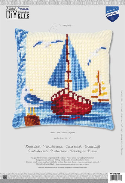 Vervaco | Kruissteekkussen kit Zeilboot