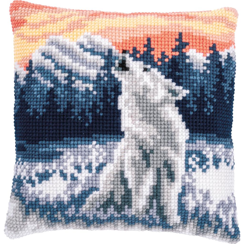 Vervaco | Kruissteekkussen kit Wolf in de winter