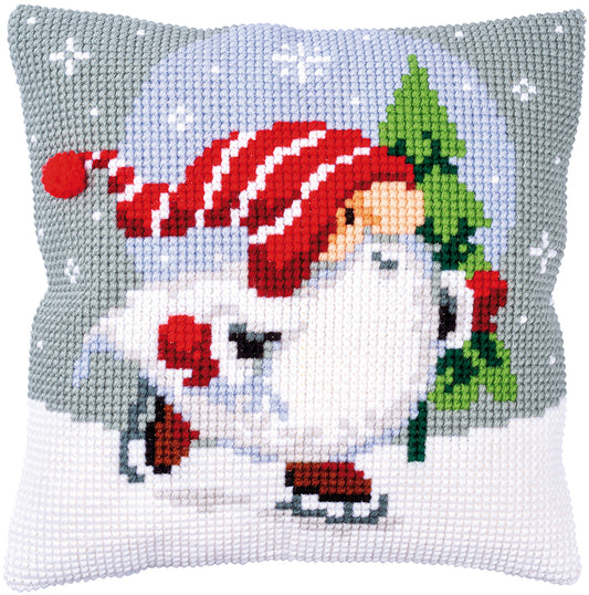 Vervaco | Kruissteekkussen kit Kerstkabouter op ijs