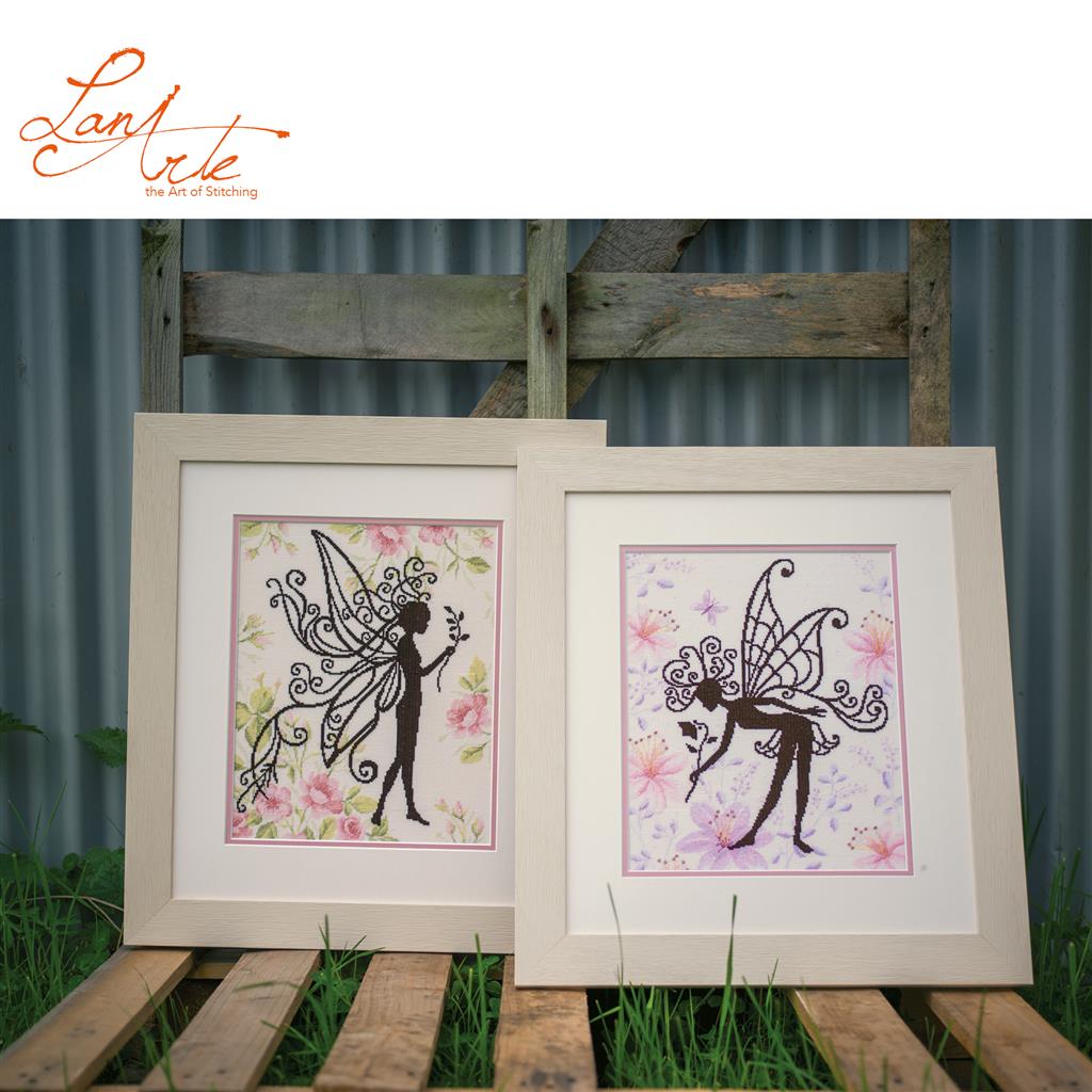 LanArte | Borduurpakket Bloemenfee silhouette | 23 x 29 cm