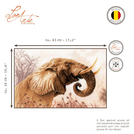 LanArte | Borduurpakket Olifantenroep | 43 x 26 cm
