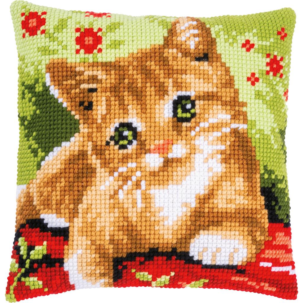 Vervaco | Kruissteekkussen kit Lieve poes
