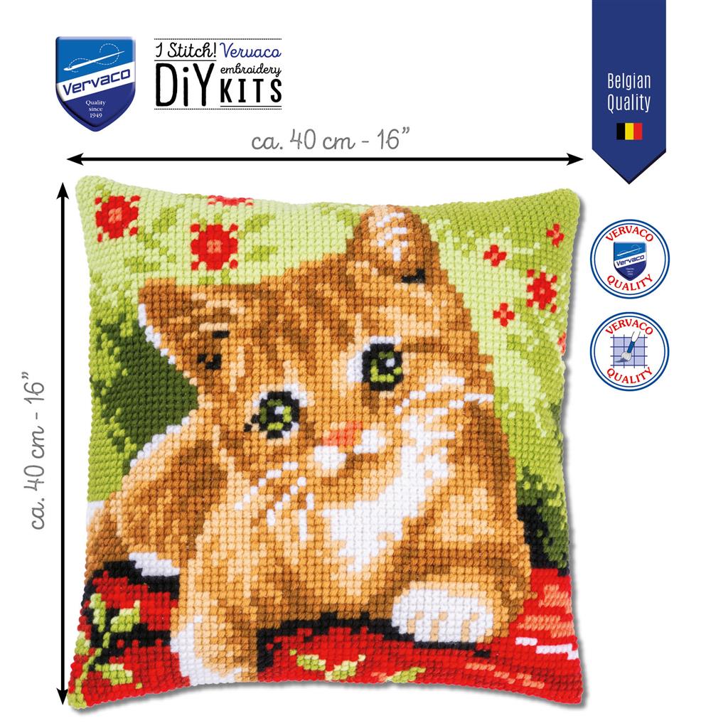 Vervaco | Kruissteekkussen kit Lieve poes