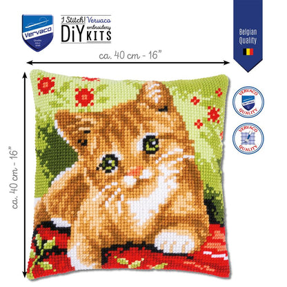 Vervaco | Kruissteekkussen kit Lieve poes