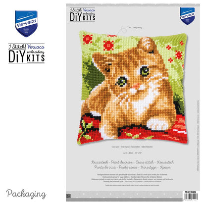 Vervaco | Kruissteekkussen kit Lieve poes