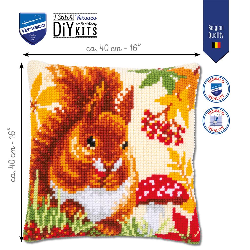 Vervaco | Kruissteekkussen kit Eekhoorn in de herfst