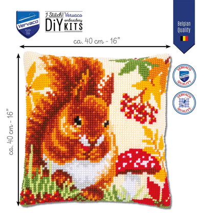 Vervaco | Kruissteekkussen kit Eekhoorn in de herfst