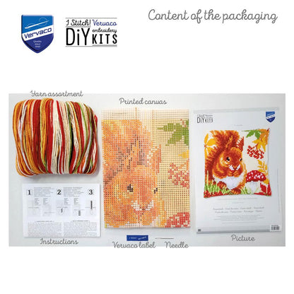Vervaco | Kruissteekkussen kit Eekhoorn in de herfst