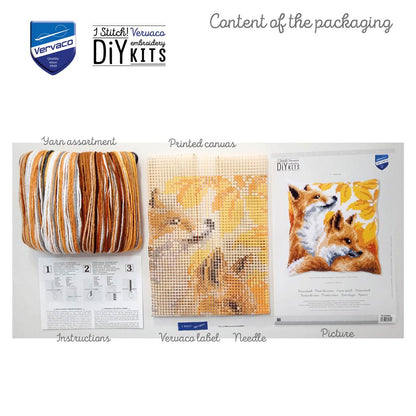 Vervaco | Kruissteekkussen kit Vosjes in de herfst