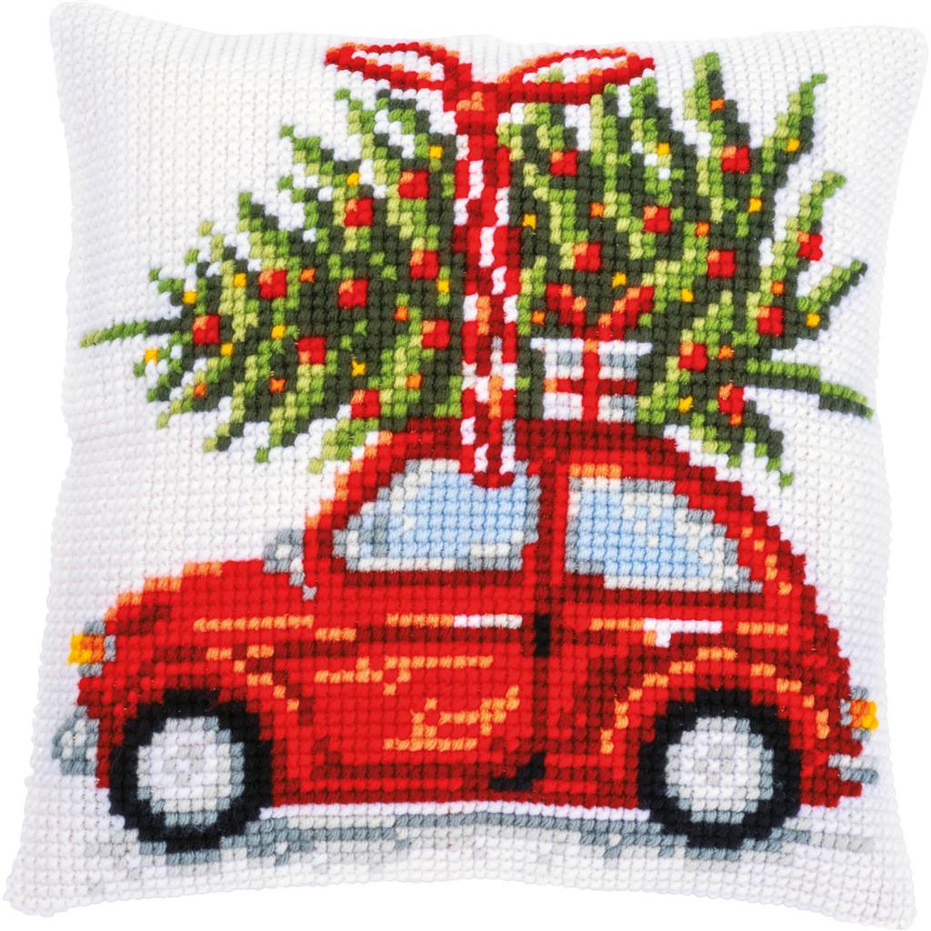 Vervaco | Kruissteekkussen kit Kerstauto