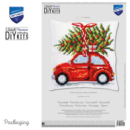 Vervaco | Kruissteekkussen kit Kerstauto