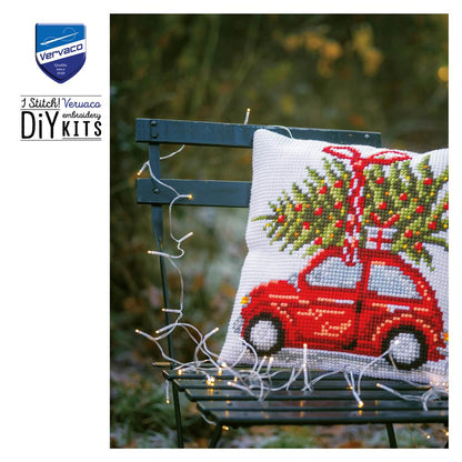 Vervaco | Kruissteekkussen kit Kerstauto