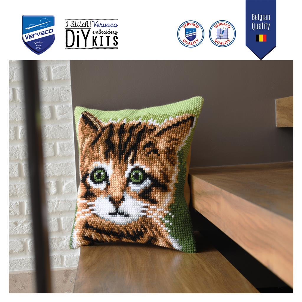Vervaco | Kruissteekkussen kit Kitten