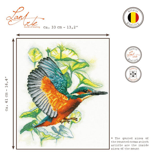 LanArte | Borduurpakket Ijsvogel | Evenweave | 33 x 41 cm