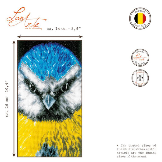 LanArte | Borduurpakket Koolmees | 14 x 26 cm