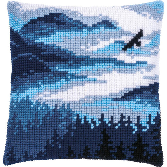 Vervaco | Kruissteekkussen kit Blauw landschap