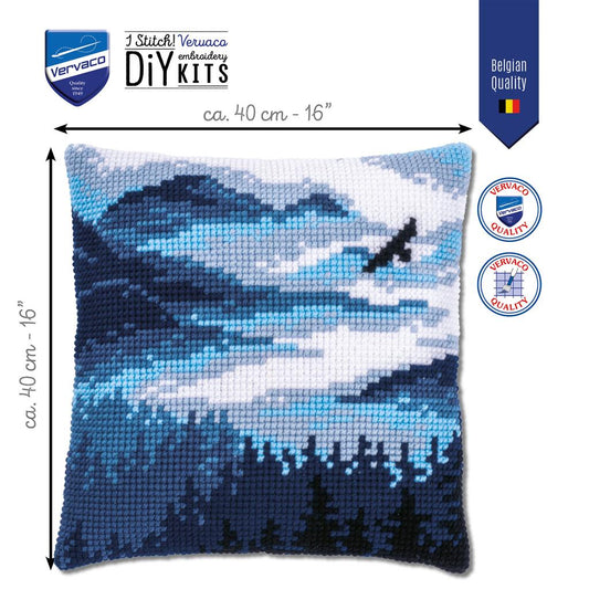 Vervaco | Kruissteekkussen kit Blauw landschap