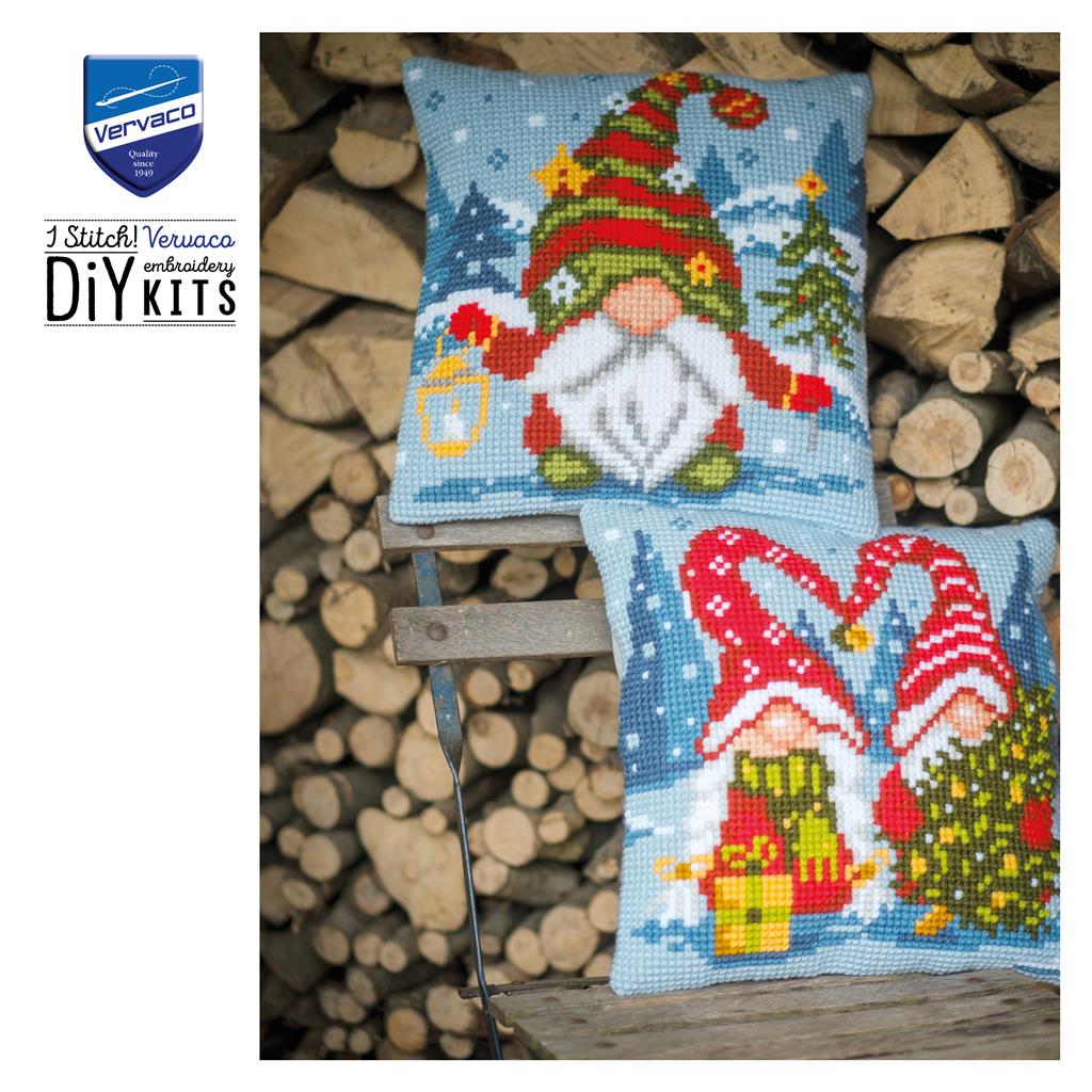 Vervaco | Kruissteekkussen kit Gnome alone