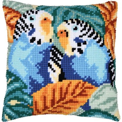 Vervaco | Kruissteekkussen kit Parkieten | ca. 40 x 40 cm
