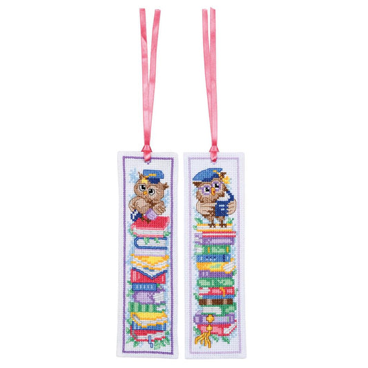 Vervaco | Bladwijzer kit Uilen set van 2 | ca. 6 x 20 cm
