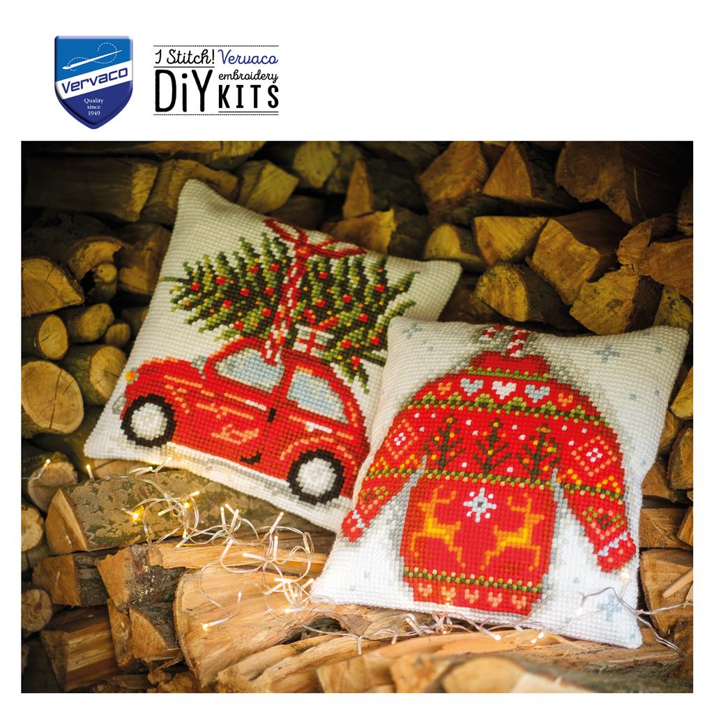 Vervaco | Kruissteekkussen kit Kersttrui