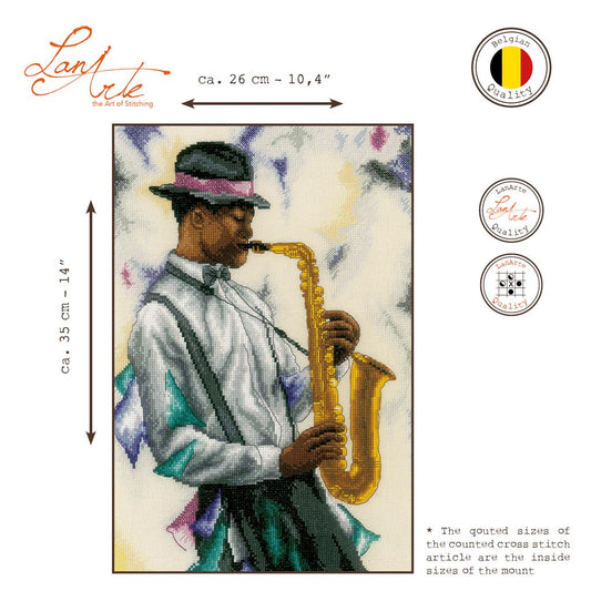 LanArte | Borduurpakket Swingen op de muziek | 26 x 35 cm