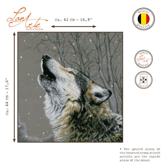 LanArte | Borduurpakket Huilen naar de sterren | 42 x 44 cm