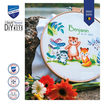 Vervaco | Telpakket kit Diertjes | ca. 27 x 19 cm