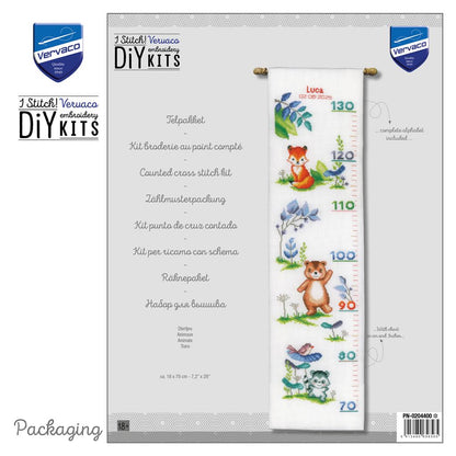 Vervaco | Telpakket kit Diertjes | ca. 18 x 70 cm