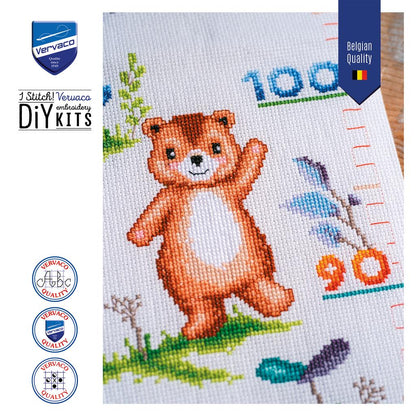 Vervaco | Telpakket kit Diertjes | ca. 18 x 70 cm