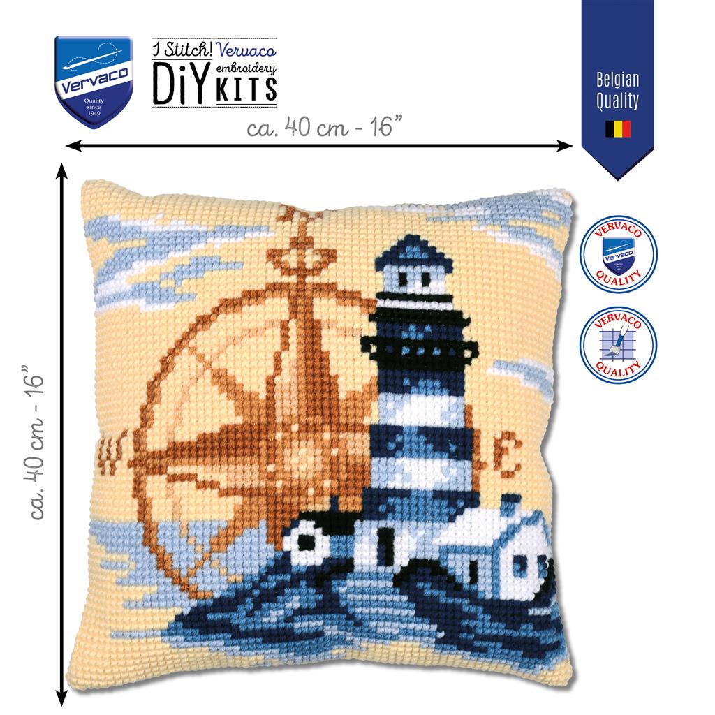 Vervaco | Kruissteekkussen kit Marine | ca. 40 x 40 cm